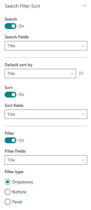 Search Filter Sort